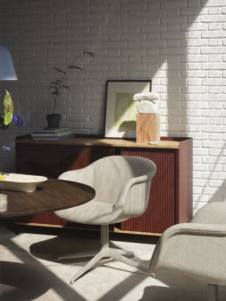 Office chairs, Fiber Soft armchair, swivel base, Ecriture 240 - grey, Gray