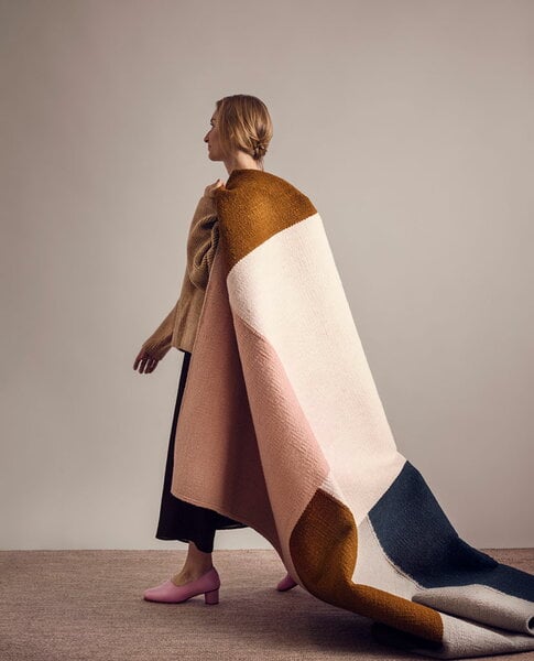 Wool rugs, Kortteli rug, grey - pink, Multicolour