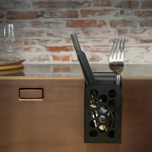 Kitchen utensils, Happy Sinks Cutlery Caddy, black, Black
