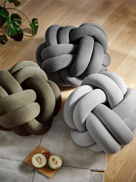 Cuscini per seduta, Cuscino Knot, XL, grigio, Grigio