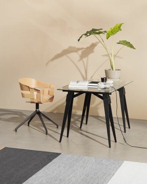 Kontorsskrivbord, Arco skrivbord med låda, ek, Naturfärgad