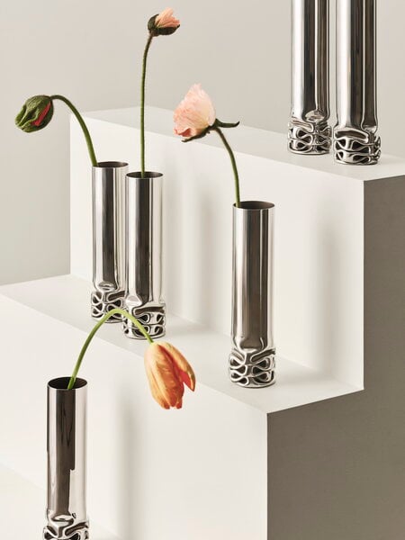 Vases, Hydraulic vase, stainless steel, Silver