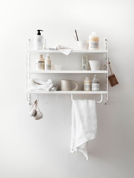 Wall shelves, String Pocket shelf, metal, white, White