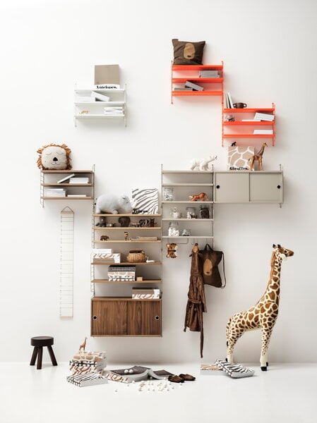 Wall shelves, String Pocket shelf, white, White