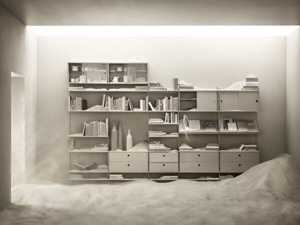 String Furniture String hylly 58 x 30 cm, 3 kpl, beige | Finnish Design ...