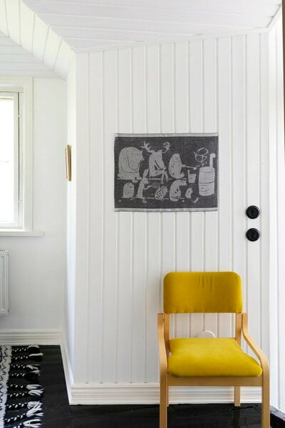 Housses de siège, Revêtement de sauna Eläinten Sauna, 46 x 150 cm, noir - lin, Noir
