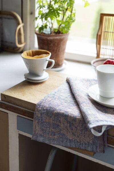 Tea towels, Villiyrtit hand towel, blueberry - cinnamon, Blue