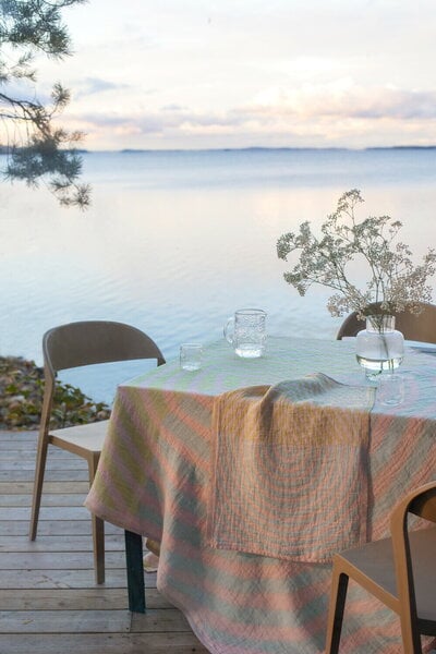 Tablecloths, Metsälampi table cloth/throw, 145 x 200 cm, rose - grey - lime, Green