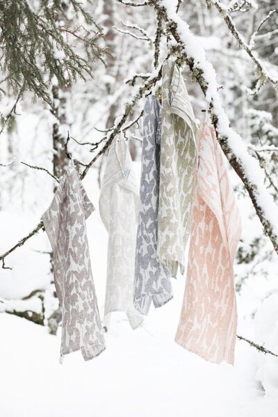 Teli da doccia, Asciugamano gigante Jäkälä, bianco - lino, Bianco