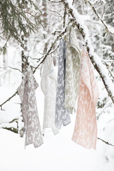 Serviettes de bain, Drap de bain Jäkälä, blanc - lin, Blanc