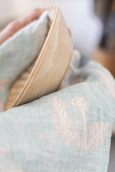 Cloth napkins, Kesäkukka napkin, 46 x 46 cm, turquoise - rose, Turquoise