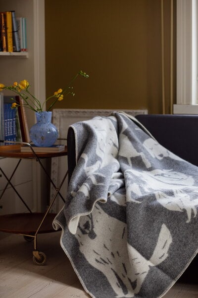 Blankets, Koirapuisto blanket, 90 x 130 cm, grey - white, White