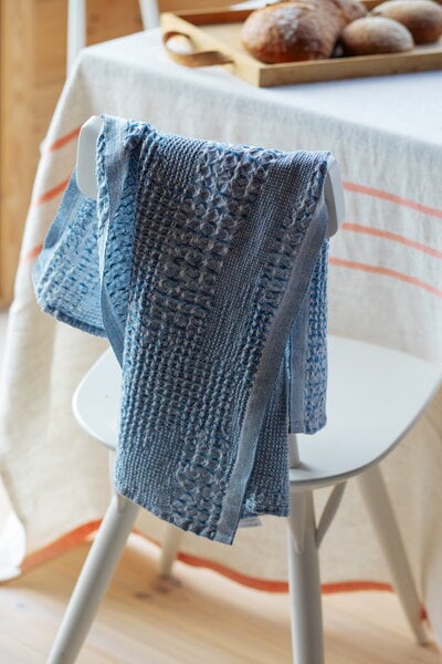 Hand towels & washcloths, Kuohu hand towel, white - rainy blue, White