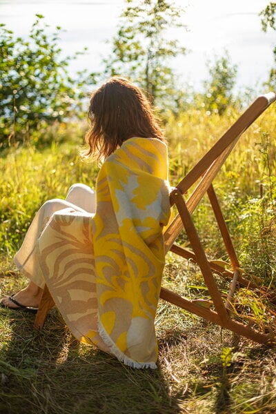 Blankets, Kuutamo throw, beige - yellow, Beige