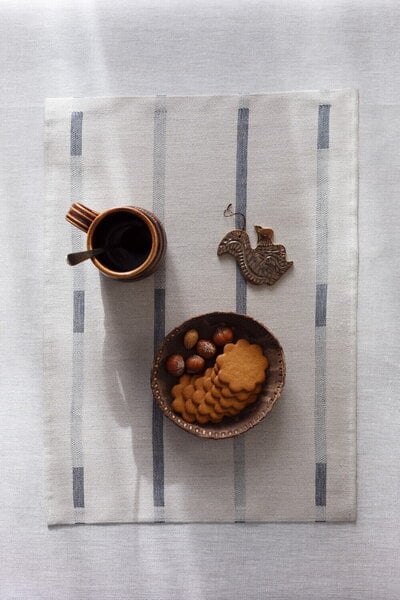 Placemats & runners, Linnea placemat, linen - dark grey, Gray