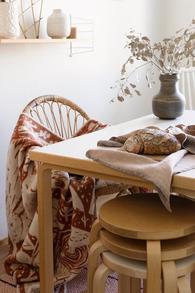 Tabourets, Tabouret Aalto E60, stratifié blanc, Blanc