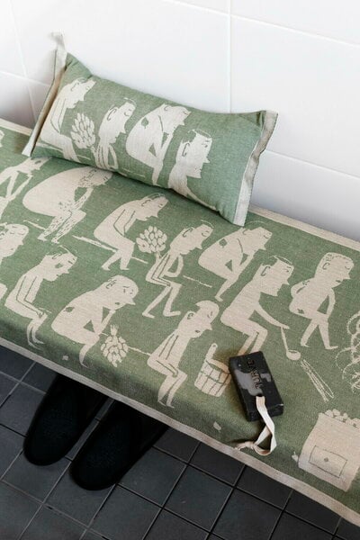 Seat covers, Miesten Sauna sauna cover, 46 x 60 cm, linen - green, Natural