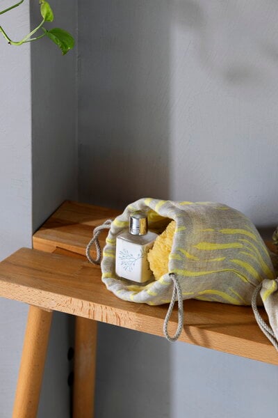 Trousses de toilette et trousses de maquillage, Sac à cordon Osmankäämi, jaune - lin, Naturel