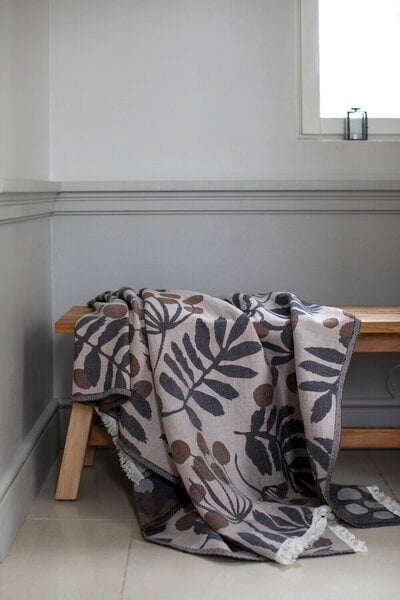 Blankets, Pihapuu blanket, 135 x 180 cm, beige - brown - black, Gray