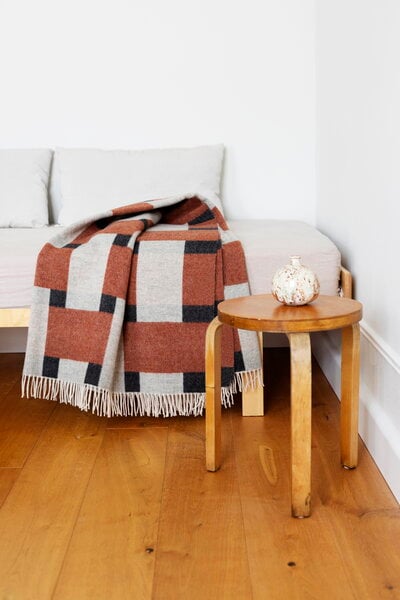 Blankets, Punos blanket, white - cinnamon - black, Gray