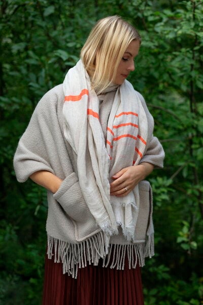 Blankets, Uni pocket shawl, light beige, Beige