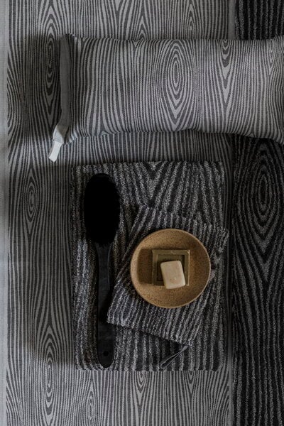 Coprisedili per sauna, Coprisedile Viilu 48 x 150 cm, nero - lino, Bianco