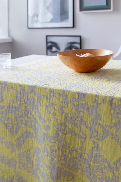 Tischdecken, Villiyrtit Tischdecke/Überwurf, 150 x 200 cm, Gelb - Leinen, Gelb