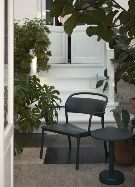 Tavoli da patio, Tavolino da salotto Linear Steel, 42 cm, verde scuro, Verde