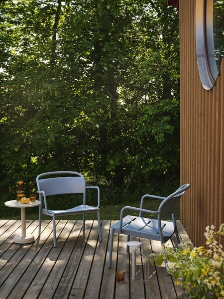 Tavoli da patio, Tavolino da salotto Linear Steel, 42 cm, grigio, Grigio
