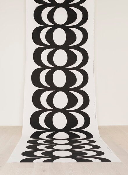 Marimekko fabrics, Kaivo fabric, white-black, Black & white