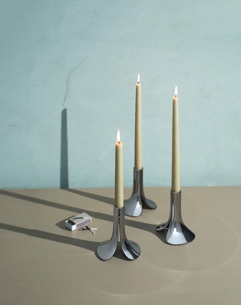 Candleholders, Pinci candle holder, polished chrome, Silver