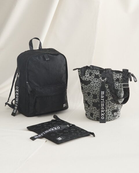 Bags, Zip Top Backpack Unikko, black, Black