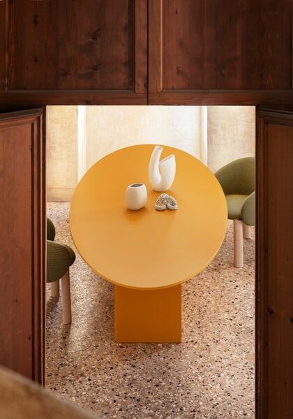 Dining tables, Nami table, oval, 220 x 130 cm, yellow zucca, Yellow