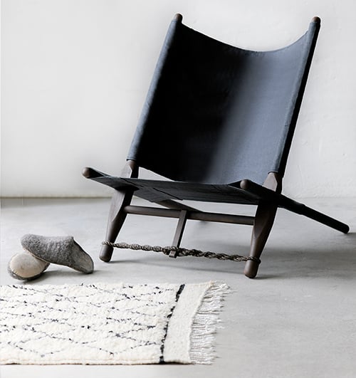 Sessel, OGK Safari Stuhl, Buche schwarz gebeizt - Schwarz, Schwarz