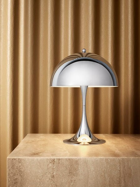 Lighting, Panthella 250 table lamp, chrome, Silver