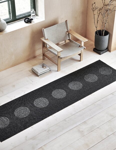 Plastic rugs, Vera 2.0 rug, 70 x 280 cm, black - black metallic, Black