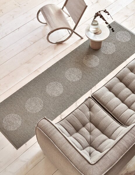 Plastic rugs, Vera 2.0 rug, 70 x 280 cm, dark linen - linen metallic, Beige