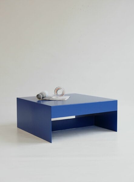 Tavoli da salotto, Tavolino da salotto Single Form, blu mirtillo, Blu