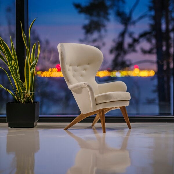 Armchairs & lounge chairs, Siesta lounge chair, oak - white Tonus 100, White