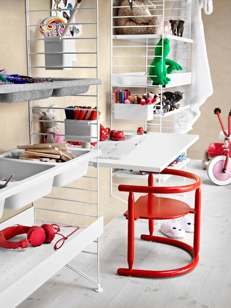 Shelving units, String work desk, white, White