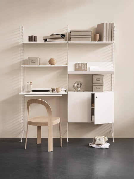 Shelving units, String cabinet with lock, 78 x 32 x 52 cm, white, White