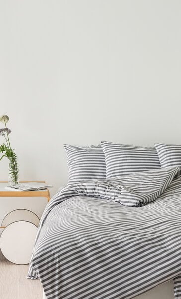 Bettbezüge, Tasaraita Bettbezug, 150 x 210 cm, grau/weiß, Grau