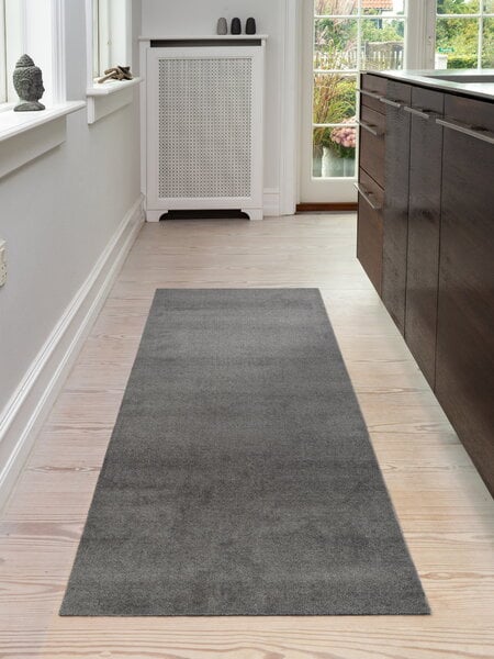 Altri tappeti, Tappeto Uni Color, 90 x 200 cm, grigio acciaio, Grigio