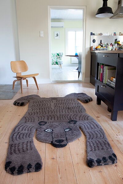 Tapis en laine, Tapis Bear, marron foncé, Marron