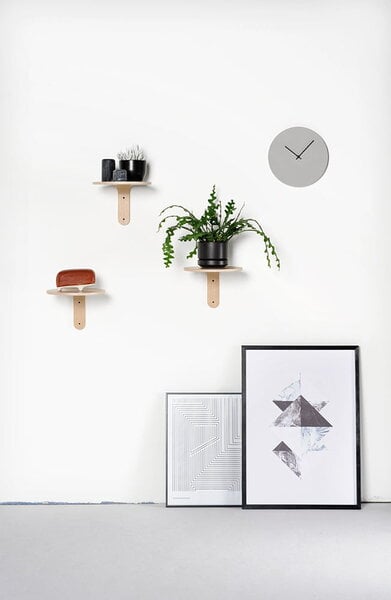 Wall clocks, Kiekko Suede wall clock, light grey - black, Gray