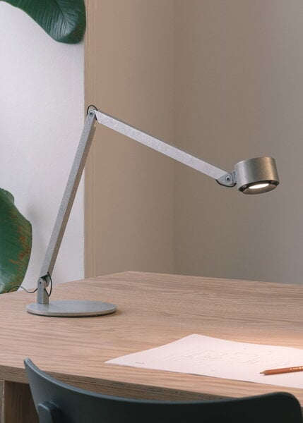 Table lamps, w227 Winkel alu table lamp, raw tumbled, Gray