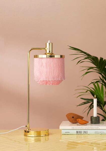 Table lamps, Fringe table lamp, pale pink, Pink