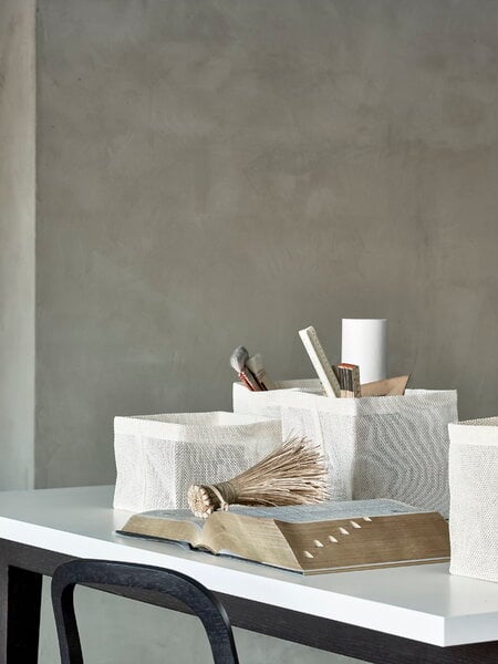 Fabric baskets, Box Zone container, 20 x 20 cm, white, White
