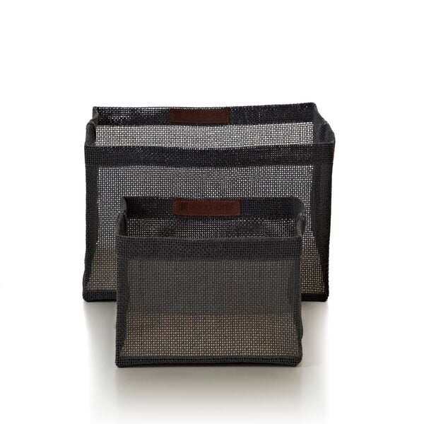 Fabric baskets, Box Zone container, 20 x 20 cm, black, Black