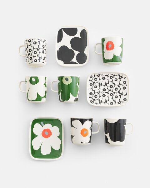 Cups & mugs, Oiva - Unikko mug, 2,5 dl, white - black - orange, White